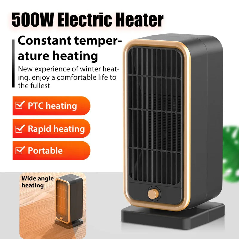 500W Portable Electric Heater PTC Hot Warm Air Blower Quick Heating For Home Room Heating Stoves Constant Temperature Fan Heater