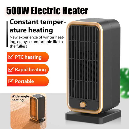 500W Portable Electric Heater PTC Hot Warm Air Blower Quick Heating For Home Room Heating Stoves Constant Temperature Fan Heater