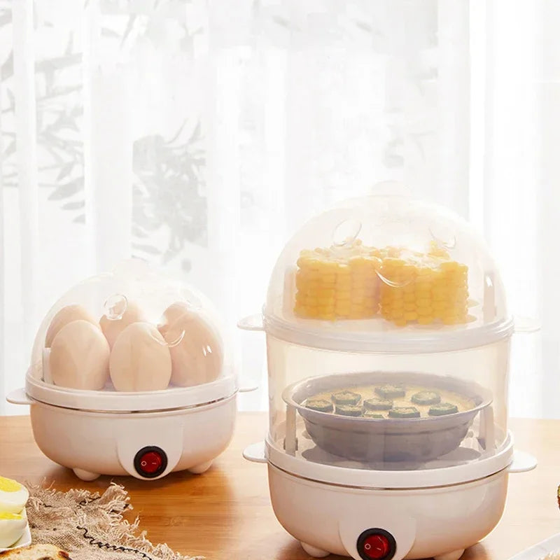 220V Multifunctional Electric Egg Boiler Single Layers Egg Cooker Mini Steamer Poacher Kitchen Cooking Breakfast Machine