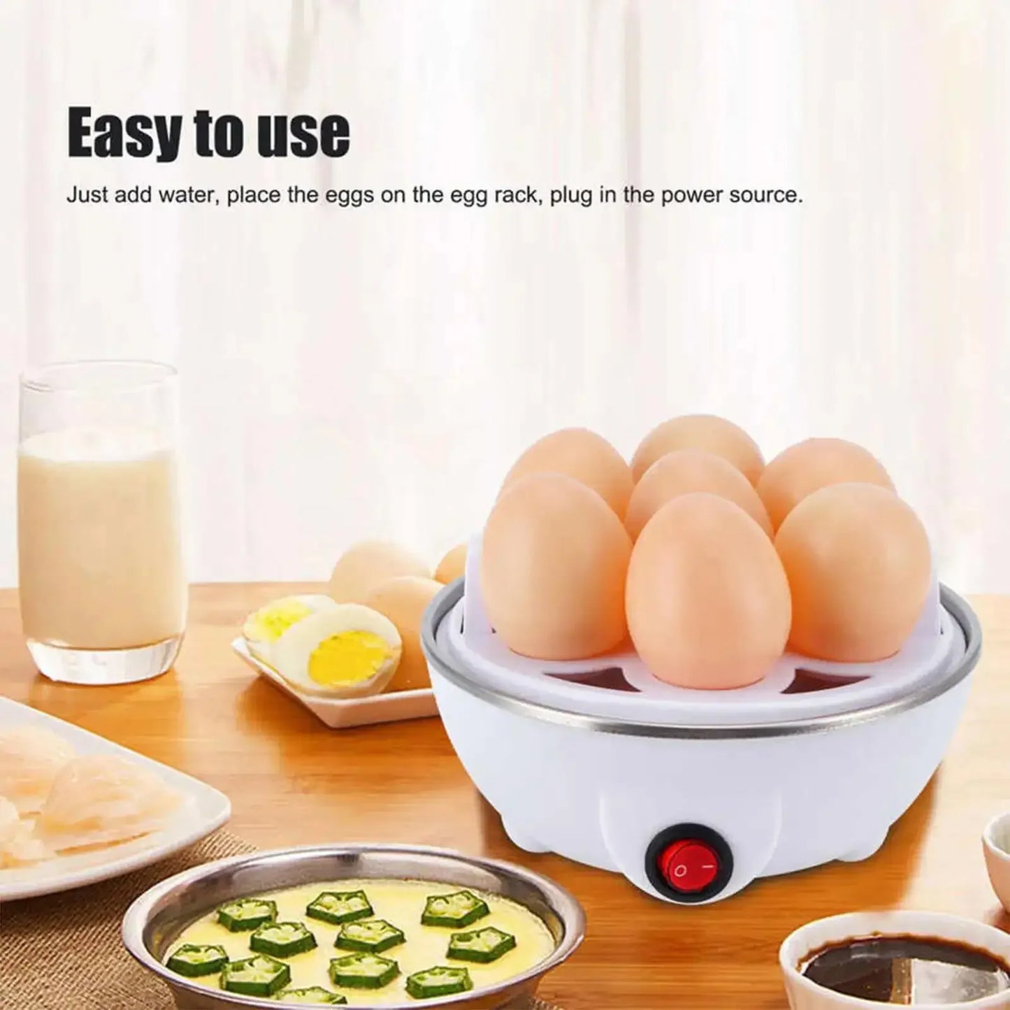 220V Multifunctional Electric Egg Boiler Single Layers Egg Cooker Mini Steamer Poacher Kitchen Cooking Breakfast Machine